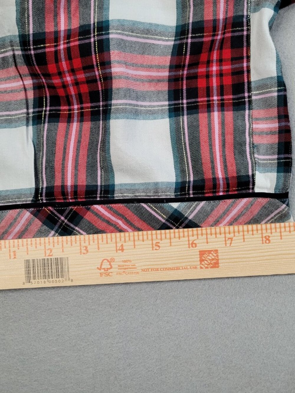 Victorias Secret Flannel Pajama Set S Small Plaid Shimmer Red Pink Metallic PJs - Picture 12 of 13